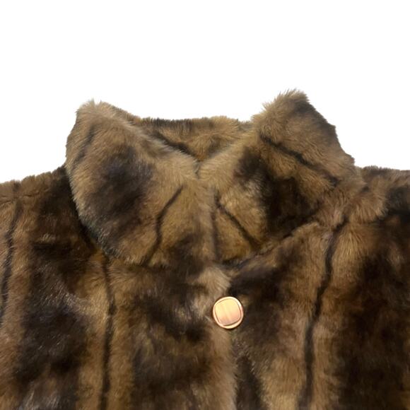 Vintage Norm Thompson Reversible Faux Fur Mid-Length Coat Jacket Size 2X - Picture 5 of 10